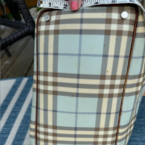 BURBERRY Vintage Blue Nova Check Convertible TOTE💙🔥HUGE! 19x10x6”🔥EVC🔥RARE🔥 - Picture 10 of 17